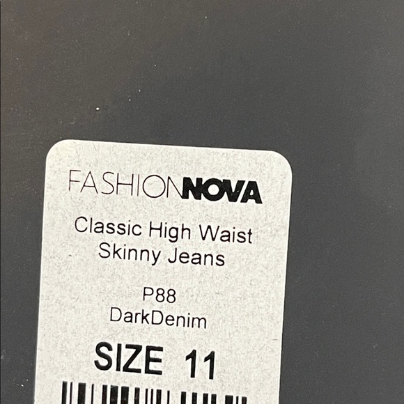 FASHION NOVA Classic High Waist Skinny Jeans Dark Denim Size 11 NEW - Picture 10 of 16